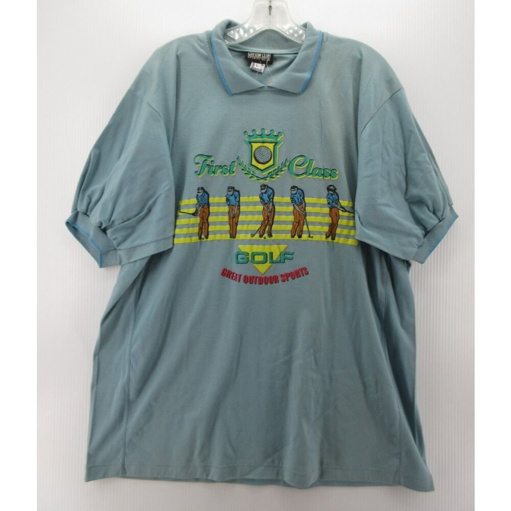 VINTAGE Cotton Club Polo Shirt Large Golf Graphic 90s Sportswear NWT *